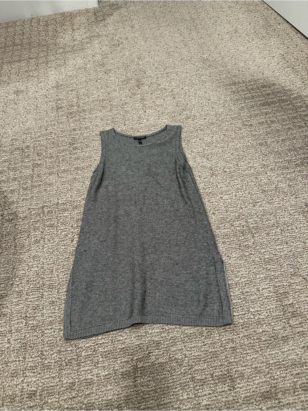 Eileen Fisher Heather Gray Ribbed Knit Tunic Top